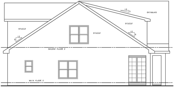 Left Elevation for House Plan #152781