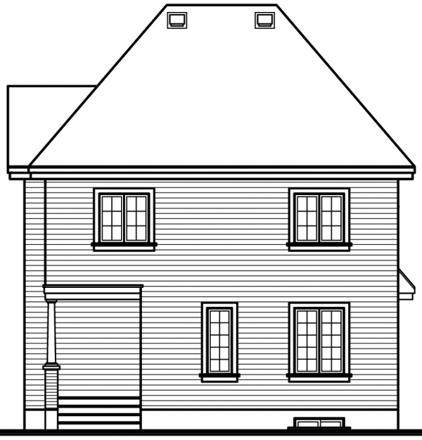 Rear Elevation for House Plan #143982