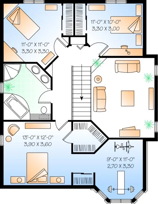 Second Floor Plan for House Plan #143982