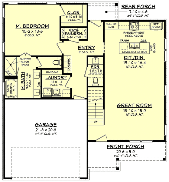 Main Floor Plan for House Plan #305002
