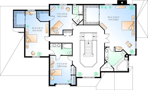Second Floor Plan for House Plan #145982