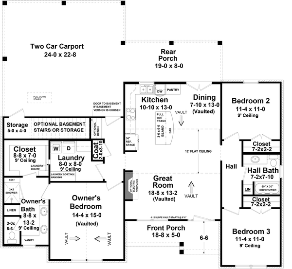 Main Floor Plan for House Plan #211351