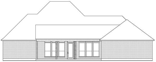 Rear Elevation for House Plan #900752