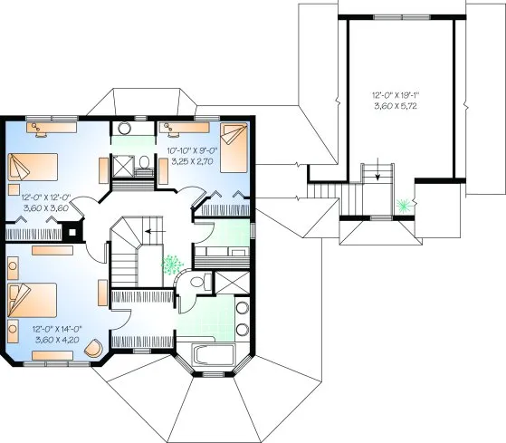 Second Floor Plan for House Plan #146982