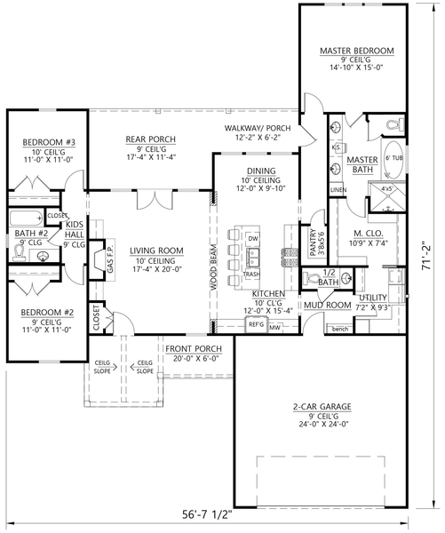 Main Floor Plan for House Plan #904181