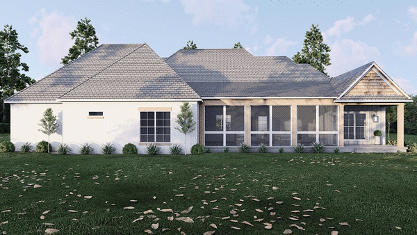 Rear Elevation for House Plan #319912