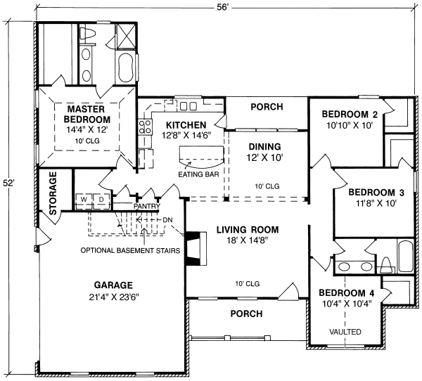 Main Floor Plan for House Plan #249204