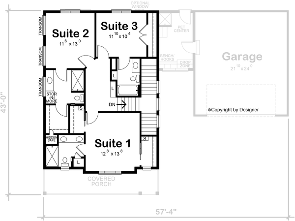 Second Floor Plan for House Plan #158381