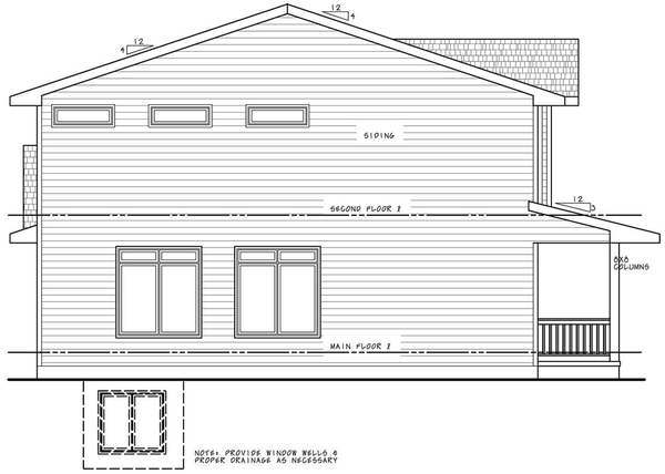 Left Elevation for House Plan #158381