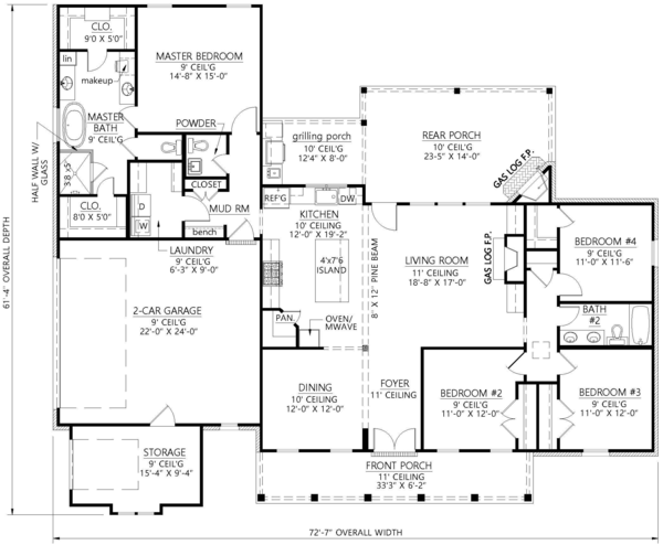 Main Floor Plan for House Plan #906612