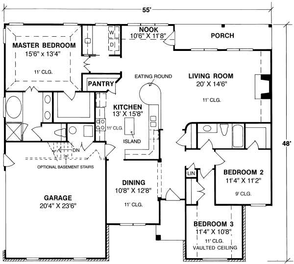 Main Floor Plan for House Plan #244042