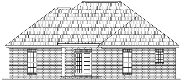 Rear Elevation for House Plan #302051