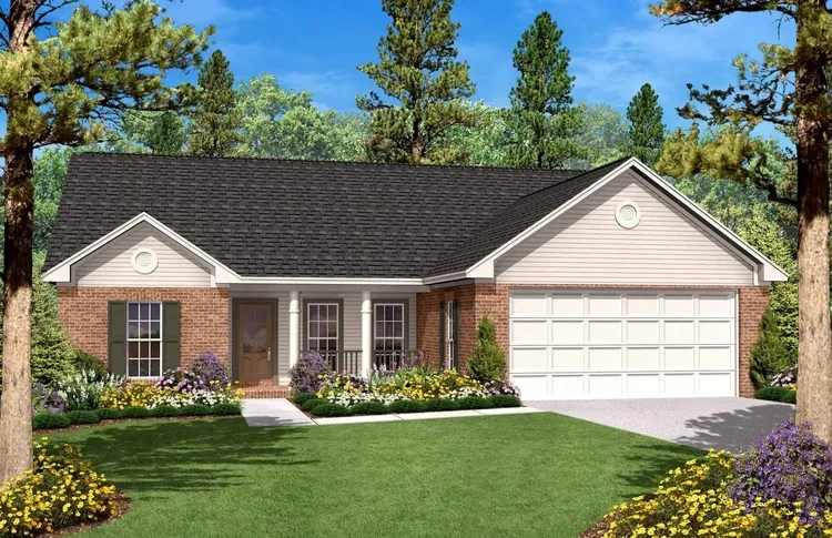Full Rendering for House Plan #302041