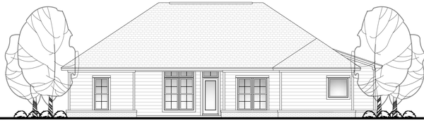 Rear Elevation for House Plan #309651