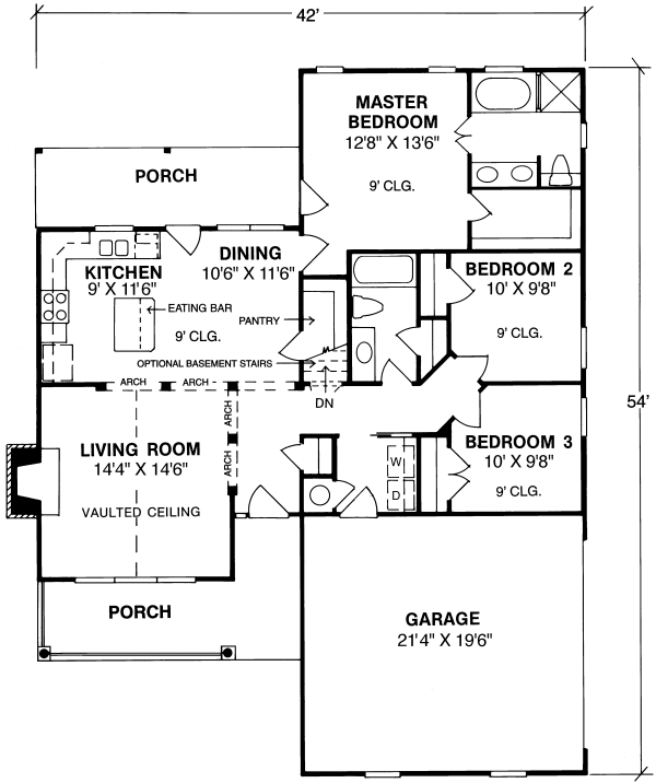 Main Floor Plan for House Plan #245404