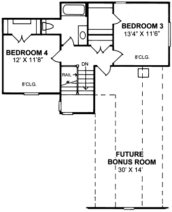 Second Floor Plan for House Plan #243604