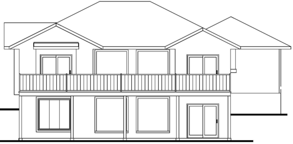 Rear Elevation for House Plan #573932