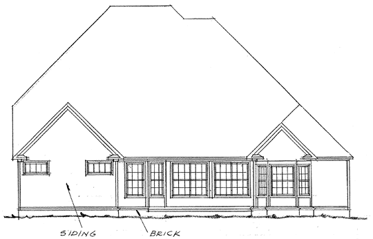 Rear Elevation for House Plan #245704
