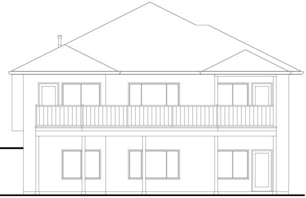 Rear Elevation for House Plan #570351