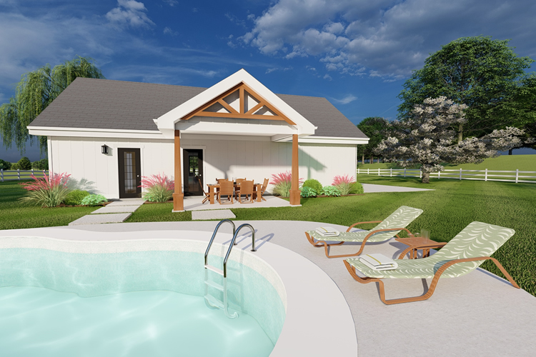 Rear Elevation for House Plan #581232