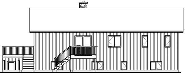 Rear Elevation for House Plan #142192