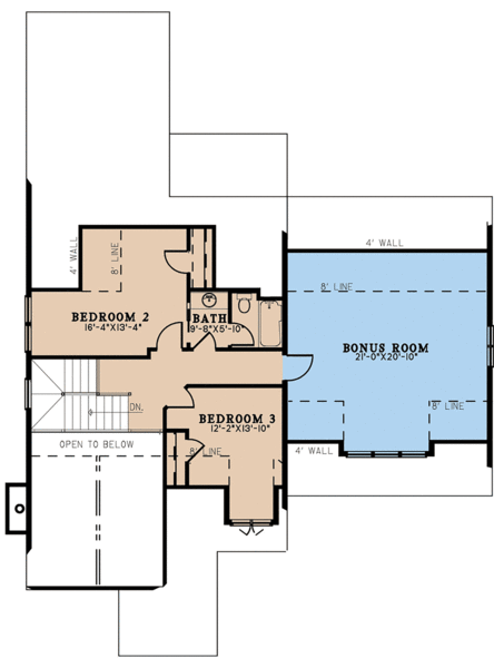 Second Floor Plan for House Plan #316891