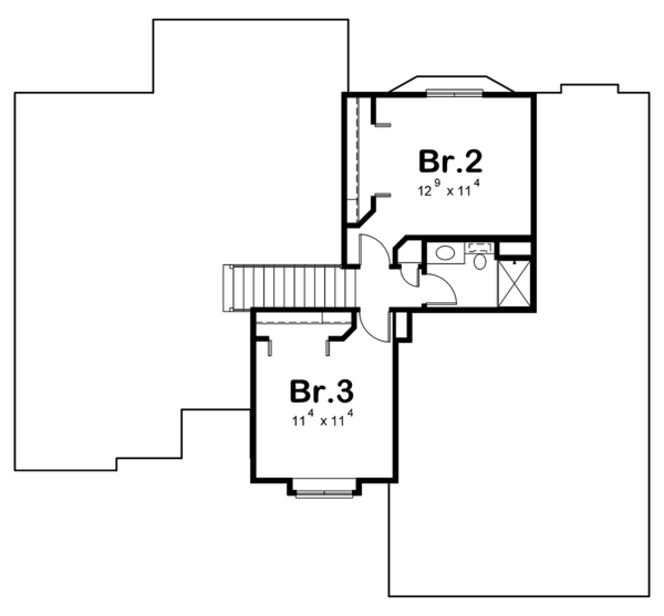 Second Floor Plan for House Plan #159681
