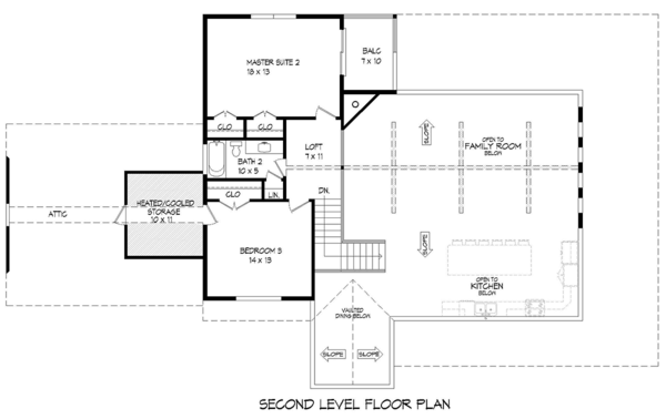 Second Floor Plan for House Plan #699162