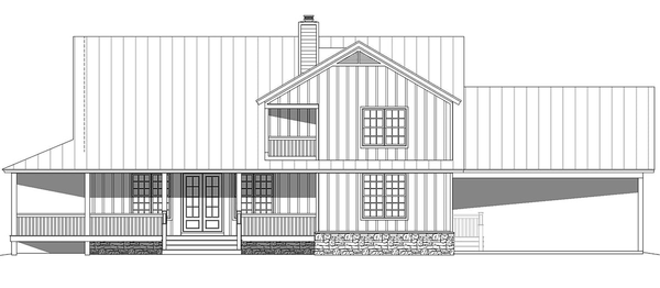 Rear Elevation for House Plan #699162