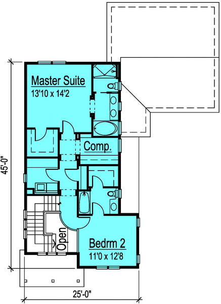 Second Floor Plan for House Plan #579081