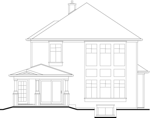 Rear Elevation for House Plan #572312