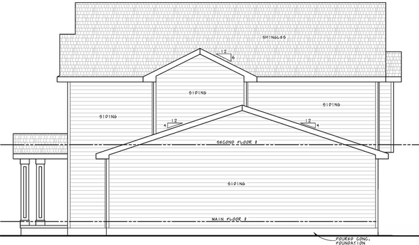 Right Elevation for House Plan #155492