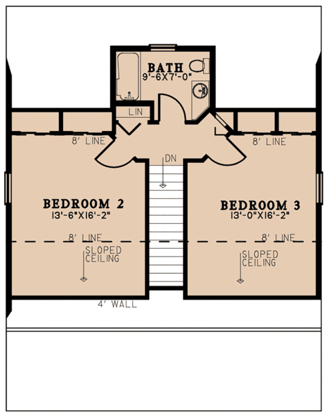 Second Floor Plan for House Plan #311661
