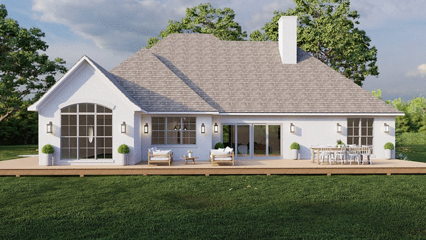 Rear Elevation for House Plan #318662