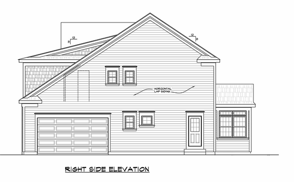 Right Elevation for House Plan #157522