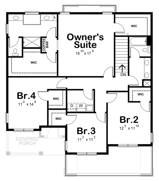 Second Floor Plan for House Plan #150162