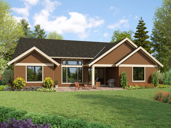 Rear Elevation for House Plan #321062