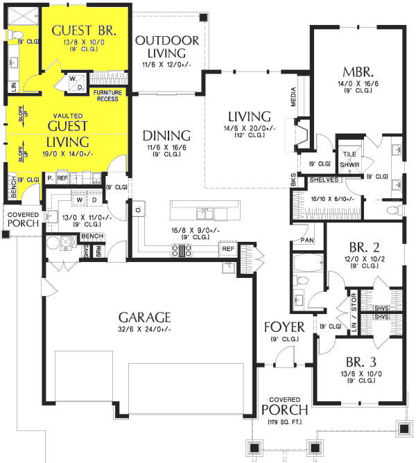 Main Floor Plan for House Plan #321062