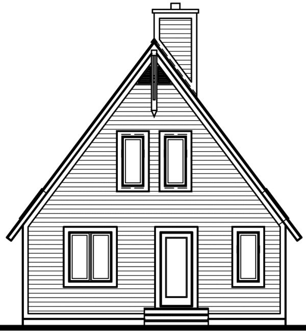 Rear Elevation for House Plan #145292