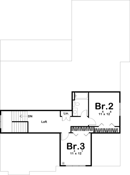 Second Floor Plan for House Plan #709632