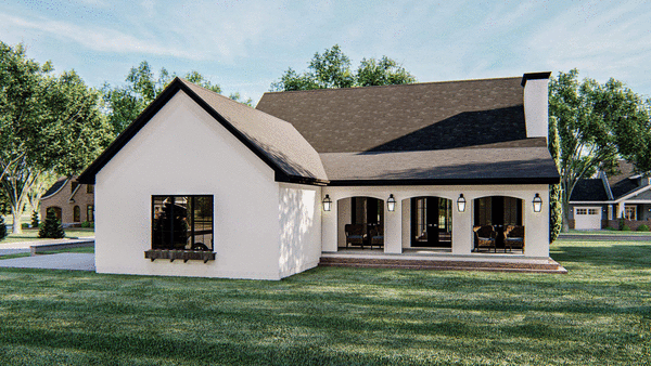 Rear Elevation for House Plan #709632