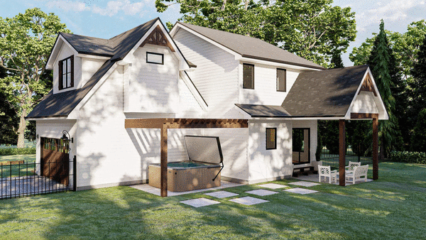 Rear Elevation for House Plan #704161