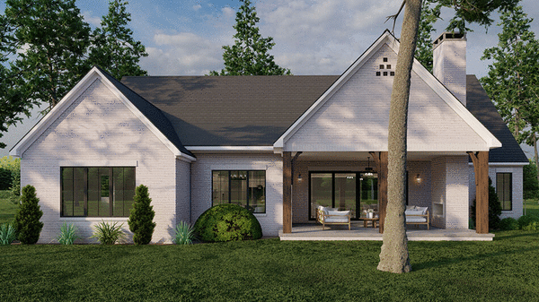Rear Elevation for House Plan #318992
