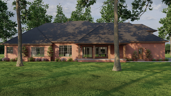 Rear Elevation for House Plan #315472