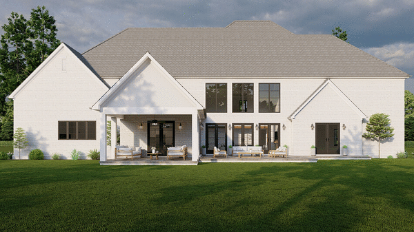 Rear Elevation for House Plan #313284