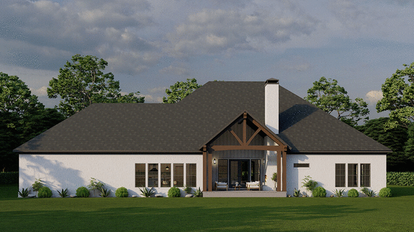 Rear Elevation for House Plan #319372