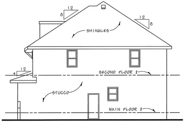 Right Elevation for House Plan #151032