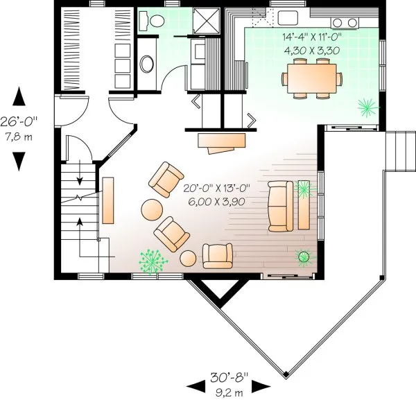 Main Floor Plan for House Plan #149292