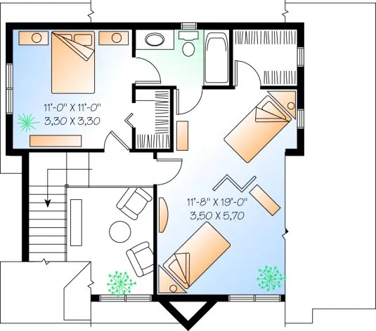 Second Floor Plan for House Plan #149292