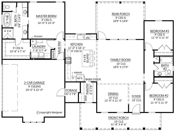 Main Floor Plan for House Plan #907771